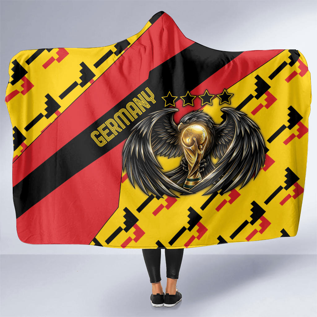 Germany Football Hooded Blanket Majestic Eagle And Gold Trophy Unique Style