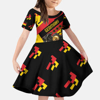 Custom Germany Football Kid Short Sleeve Dress Majestic Eagle And Gold Trophy Unique Style