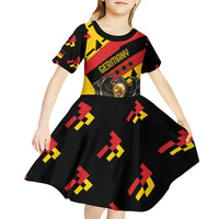 Custom Germany Football Kid Short Sleeve Dress Majestic Eagle And Gold Trophy Unique Style