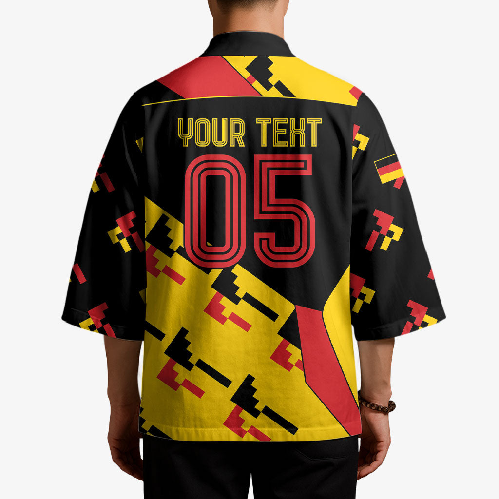 Custom Germany Football Kimono Majestic Eagle And Gold Trophy Unique Style