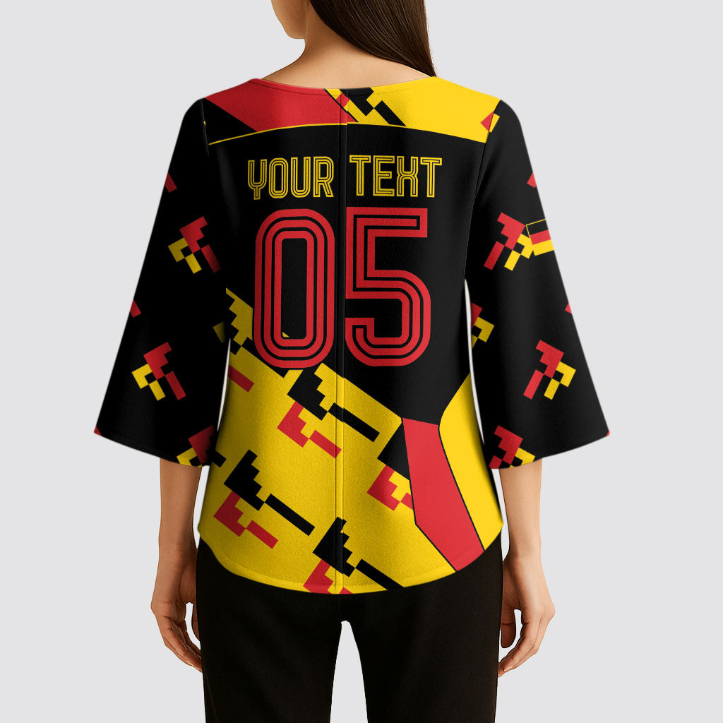Custom Germany Football Kimono Sleeve Blouse Majestic Eagle And Gold Trophy Unique Style