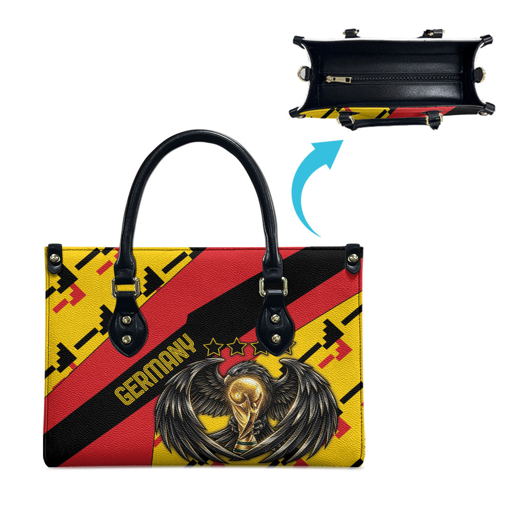 Germany Football Leather Bag Majestic Eagle And Gold Trophy Unique Style