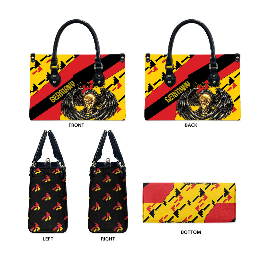 Germany Football Leather Bag Majestic Eagle And Gold Trophy Unique Style