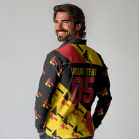 Custom Germany Football Long Sleeve Polo Shirt Majestic Eagle And Gold Trophy Unique Style