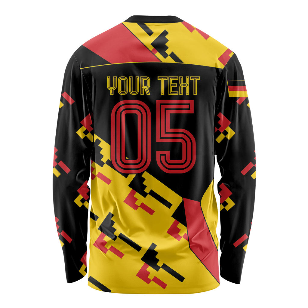 Custom Germany Football Long Sleeve Shirt Majestic Eagle And Gold Trophy Unique Style