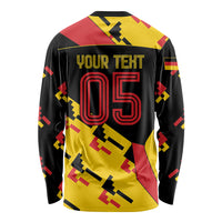 Custom Germany Football Long Sleeve Shirt Majestic Eagle And Gold Trophy Unique Style
