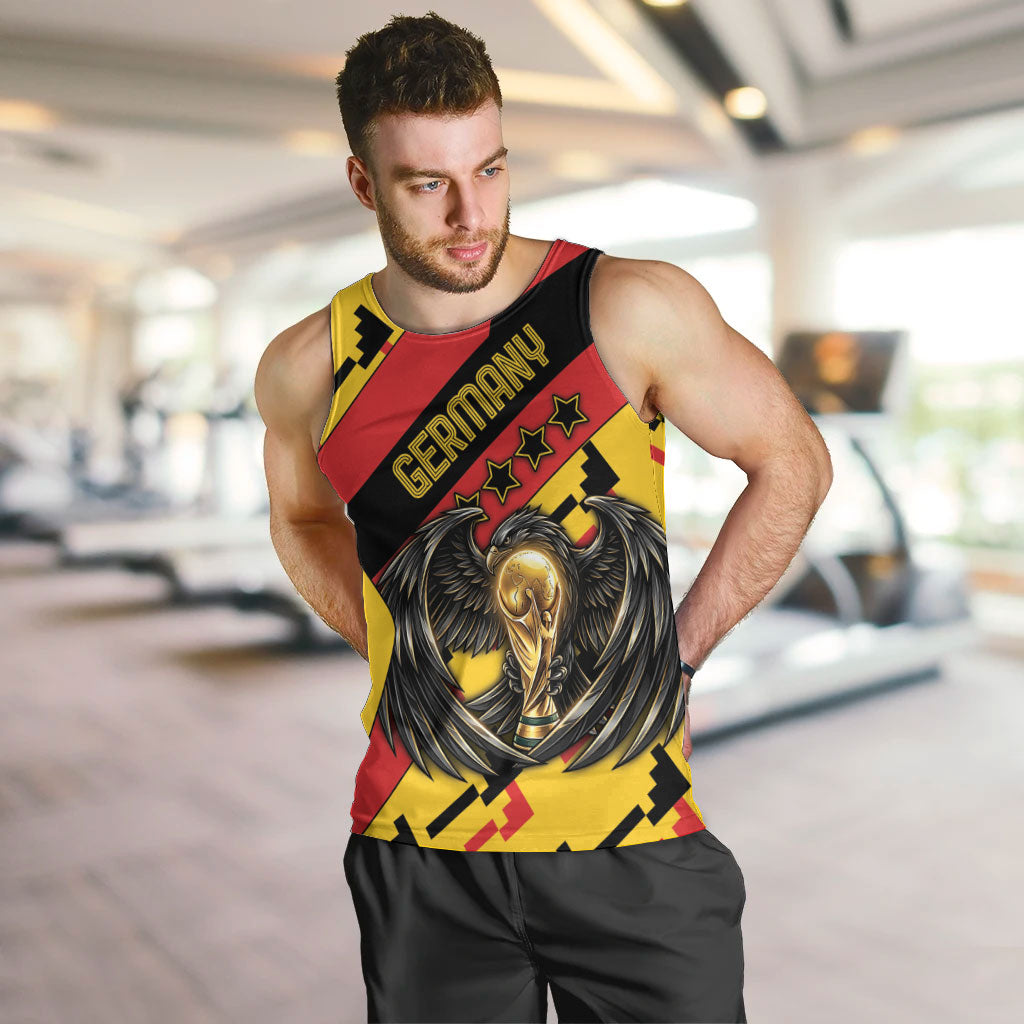 Custom Germany Football Men Tank Top Majestic Eagle And Gold Trophy Unique Style
