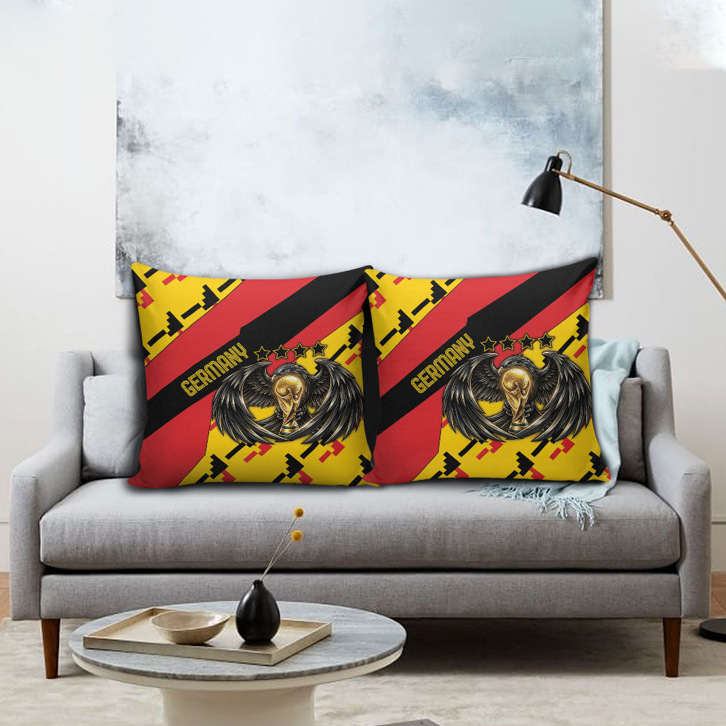 Germany Football Pillow Cover Majestic Eagle And Gold Trophy Unique Style