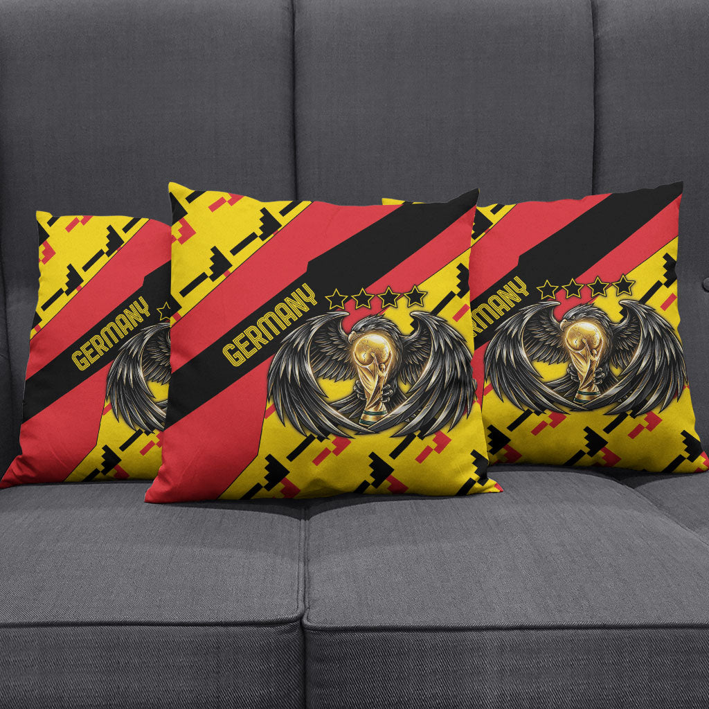 Germany Football Pillow Cover Majestic Eagle And Gold Trophy Unique Style