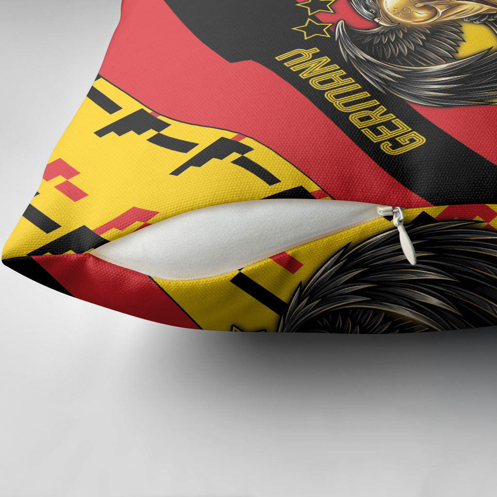Germany Football Pillow Cover Majestic Eagle And Gold Trophy Unique Style