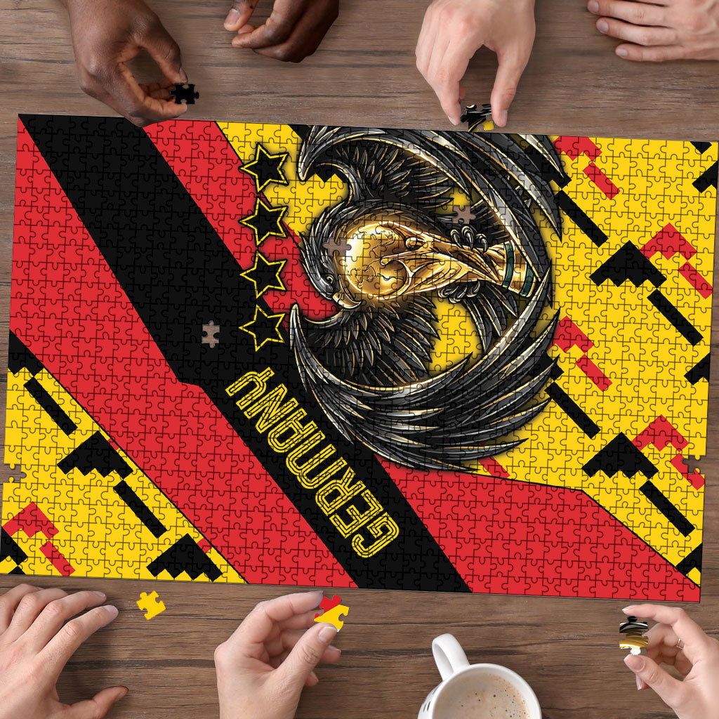 Germany Football Puzzle Majestic Eagle And Gold Trophy Unique Style
