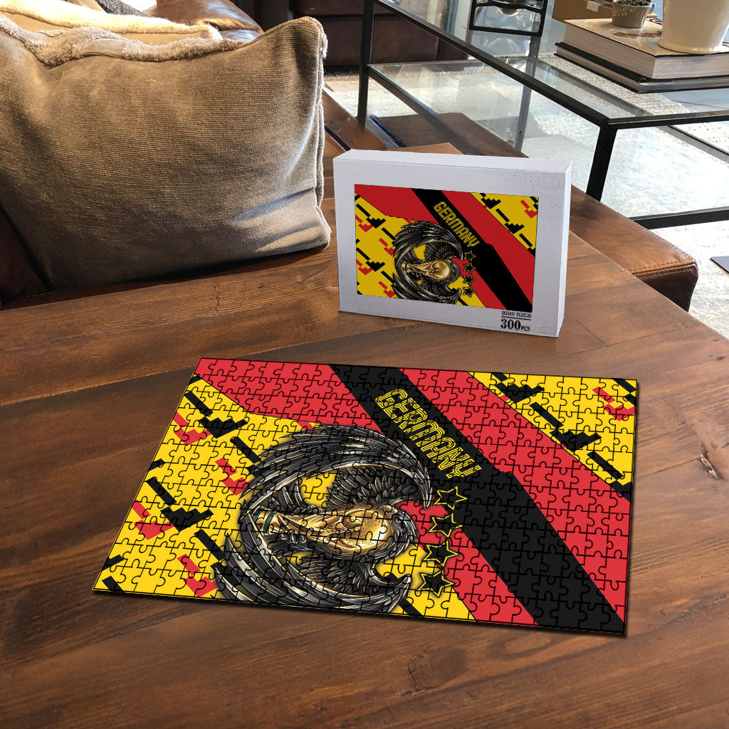 Germany Football Puzzle Majestic Eagle And Gold Trophy Unique Style