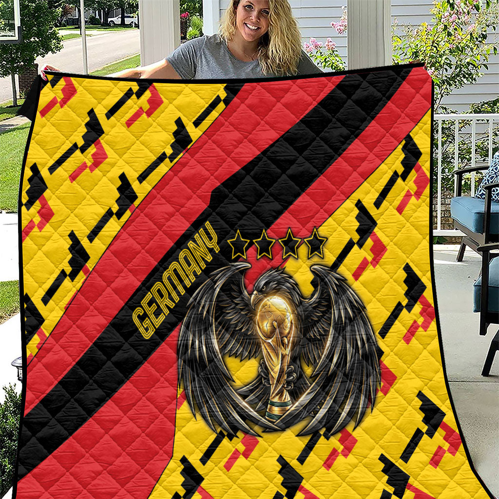 Germany Football Quilt Majestic Eagle And Gold Trophy Unique Style