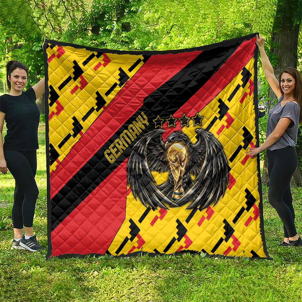 Germany Football Quilt Majestic Eagle And Gold Trophy Unique Style