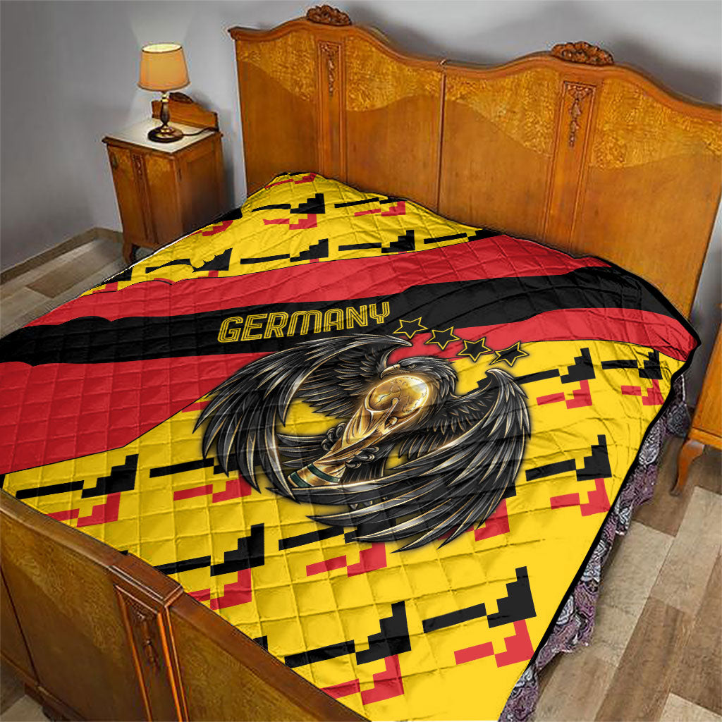 Germany Football Quilt Majestic Eagle And Gold Trophy Unique Style