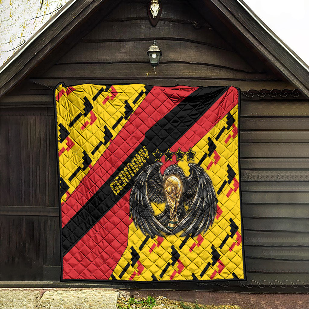 Germany Football Quilt Majestic Eagle And Gold Trophy Unique Style