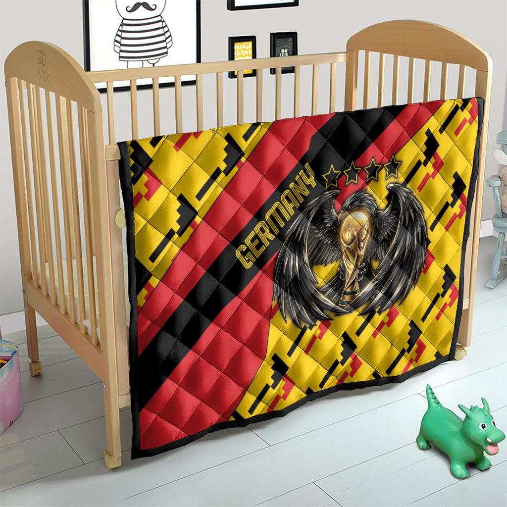 Germany Football Quilt Majestic Eagle And Gold Trophy Unique Style
