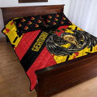 Germany Football Quilt Bed Set Majestic Eagle And Gold Trophy Unique Style