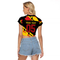 Custom Germany Football Raglan Cropped T Shirt Majestic Eagle And Gold Trophy Unique Style
