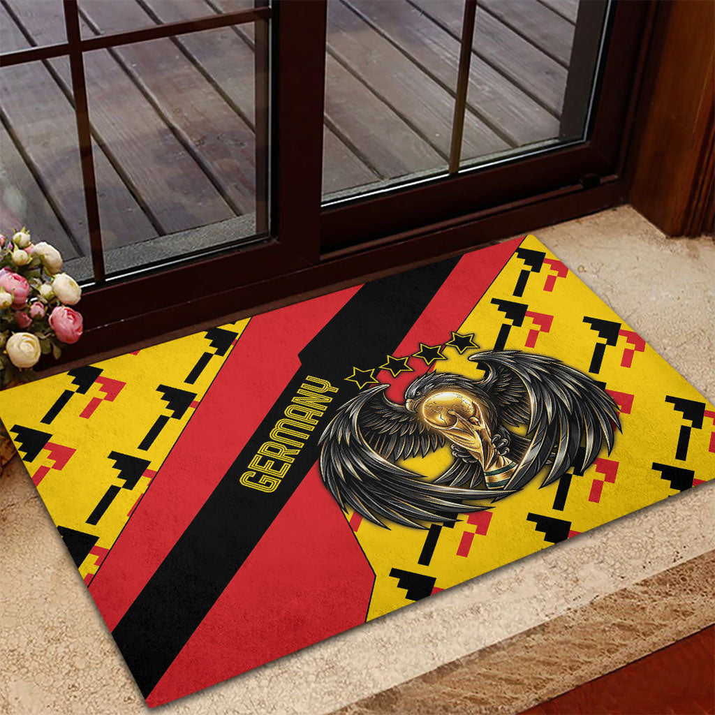 Germany Football Rubber Doormat Majestic Eagle And Gold Trophy Unique Style