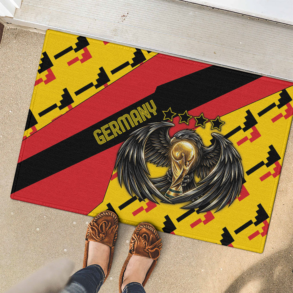 Germany Football Rubber Doormat Majestic Eagle And Gold Trophy Unique Style