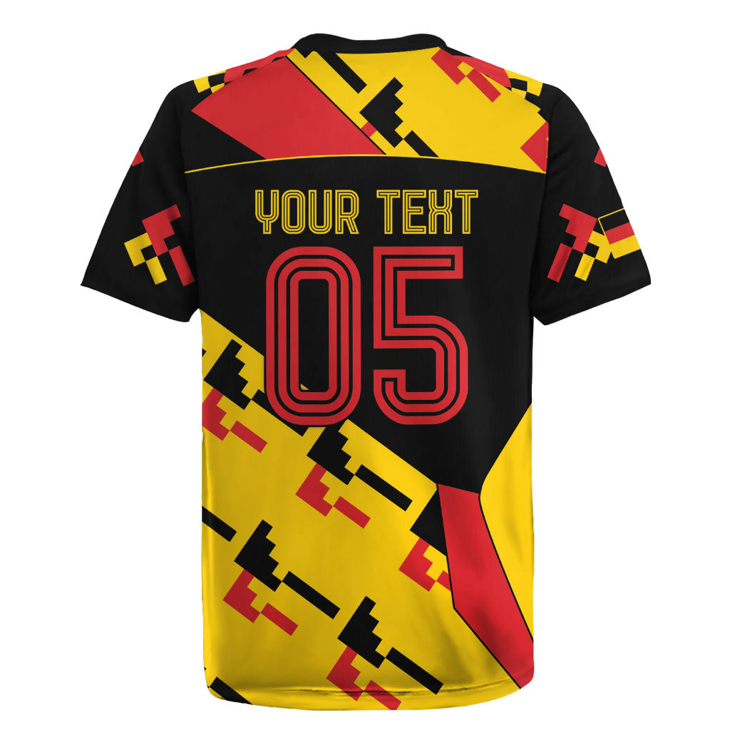 Custom Germany Football Rugby Jersey Majestic Eagle And Gold Trophy Unique Style