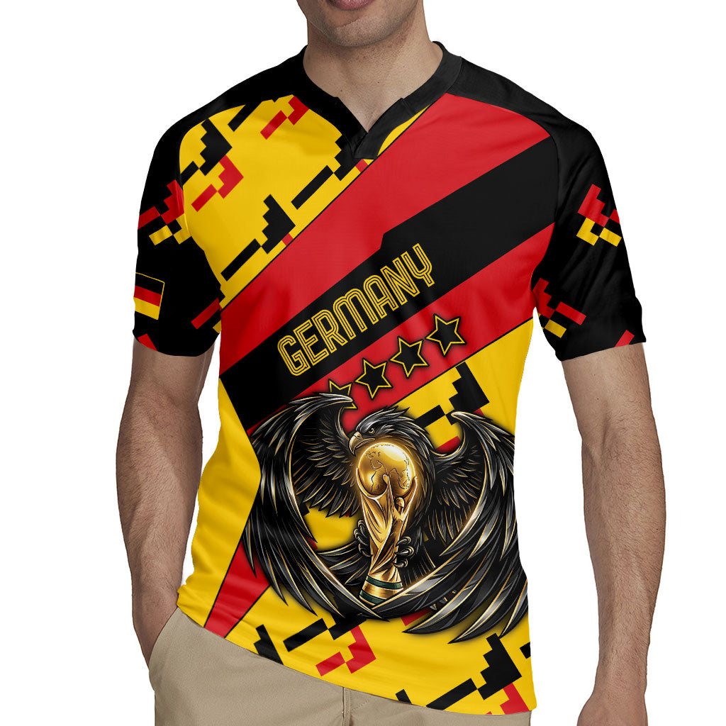 Custom Germany Football Rugby Jersey Majestic Eagle And Gold Trophy Unique Style