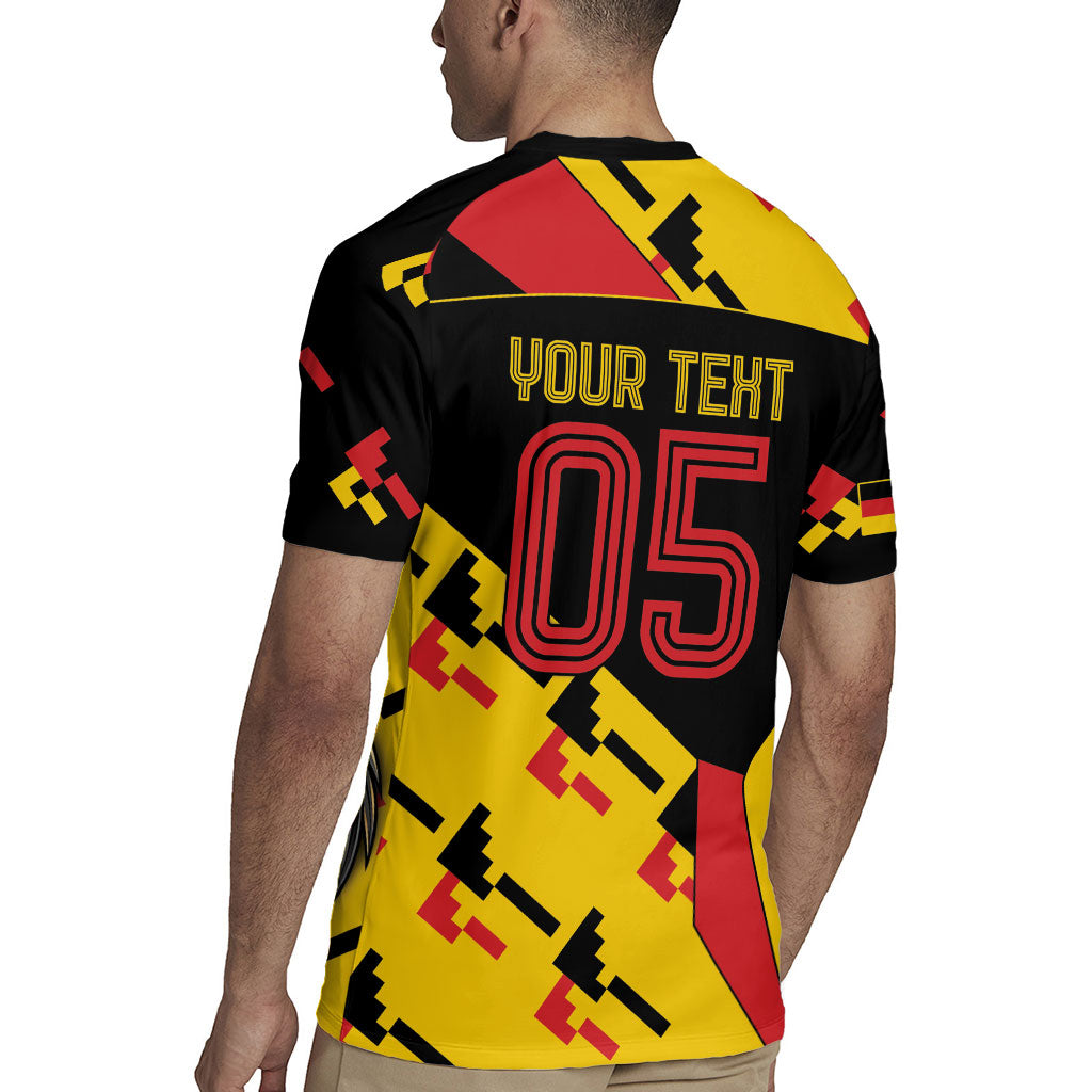 Custom Germany Football Rugby Jersey Majestic Eagle And Gold Trophy Unique Style