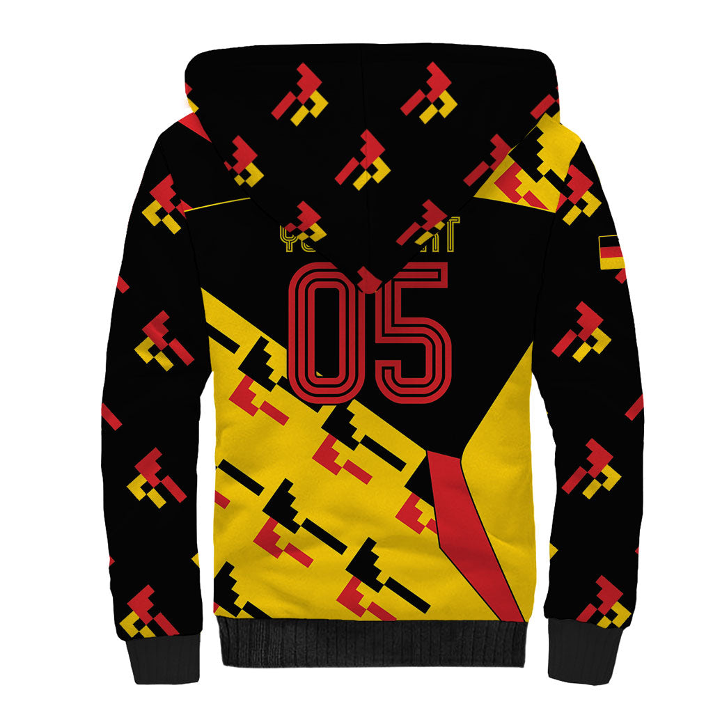 Custom Germany Football Sherpa Hoodie Majestic Eagle And Gold Trophy Unique Style