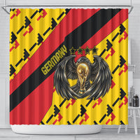 Germany Football Shower Curtain Majestic Eagle And Gold Trophy Unique Style