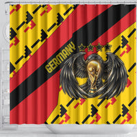 Germany Football Shower Curtain Majestic Eagle And Gold Trophy Unique Style