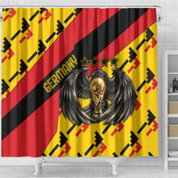 Germany Football Shower Curtain Majestic Eagle And Gold Trophy Unique Style