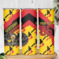 Custom Germany Football Skinny Tumbler Majestic Eagle And Gold Trophy Unique Style