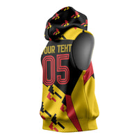 Custom Germany Football Sleeveless Hoodie Majestic Eagle And Gold Trophy Unique Style
