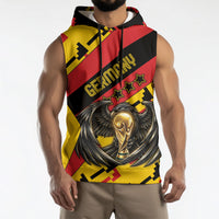 Custom Germany Football Sleeveless Hoodie Majestic Eagle And Gold Trophy Unique Style