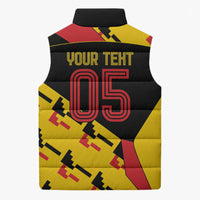 Custom Germany Football Sleeveless Puffer Jacket Majestic Eagle And Gold Trophy Unique Style