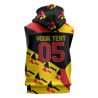 Custom Germany Football Sleeveless Zip Hoodie Majestic Eagle And Gold Trophy Unique Style