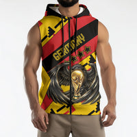 Custom Germany Football Sleeveless Zip Hoodie Majestic Eagle And Gold Trophy Unique Style