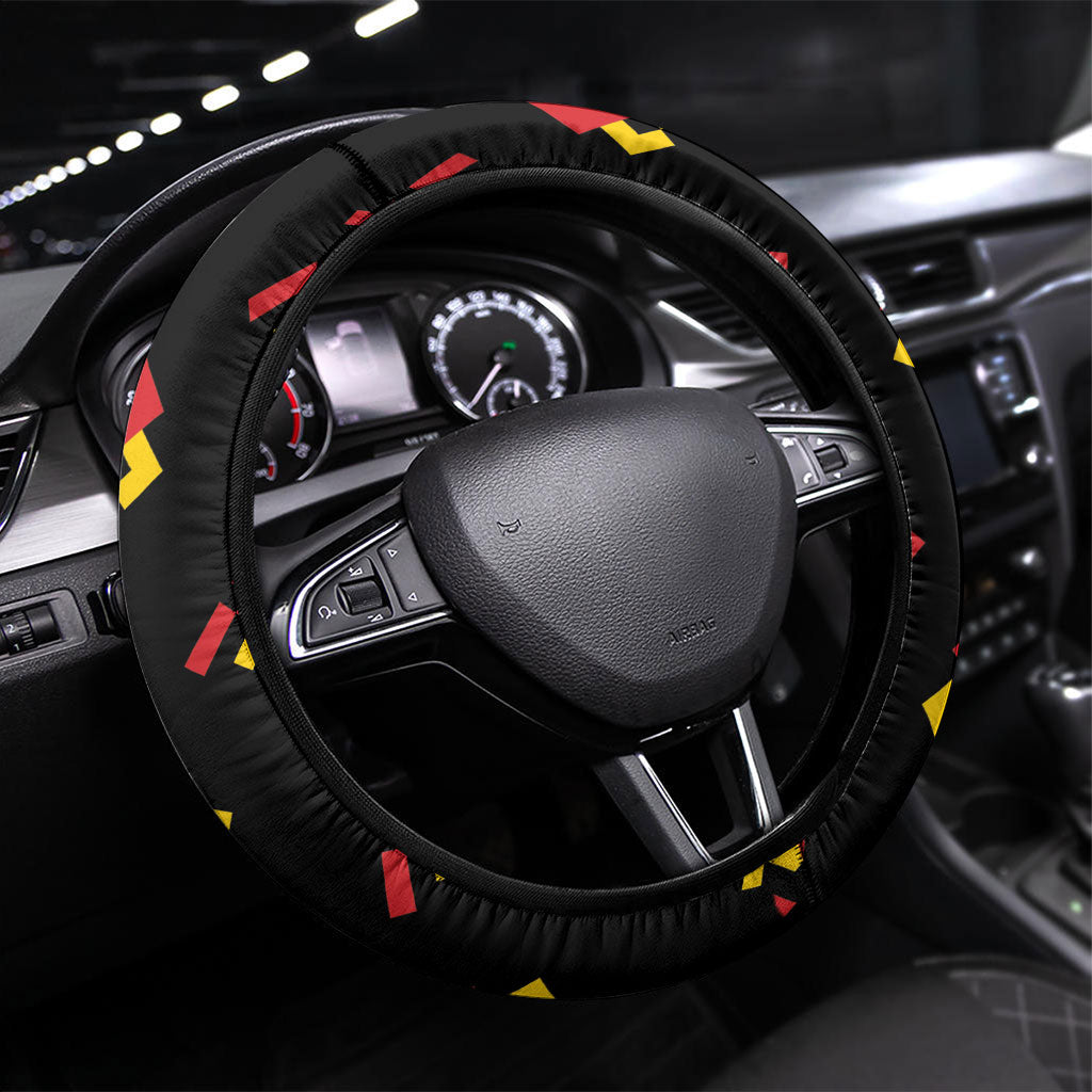 Germany Football Steering Wheel Cover Majestic Eagle And Gold Trophy Unique Style