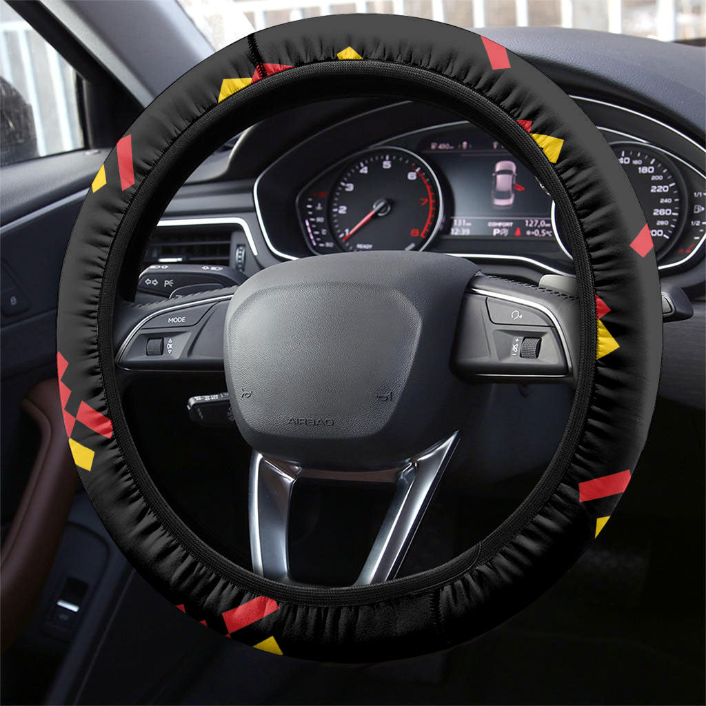 Germany Football Steering Wheel Cover Majestic Eagle And Gold Trophy Unique Style