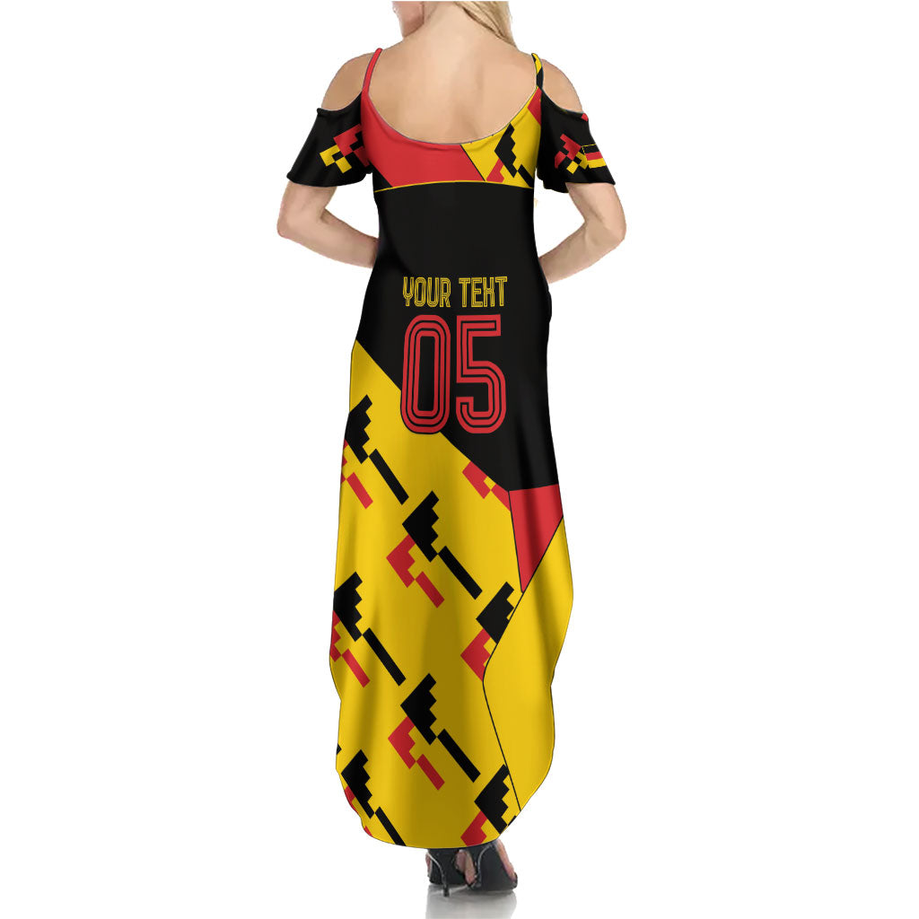 Custom Germany Football Summer Maxi Dress Majestic Eagle And Gold Trophy Unique Style