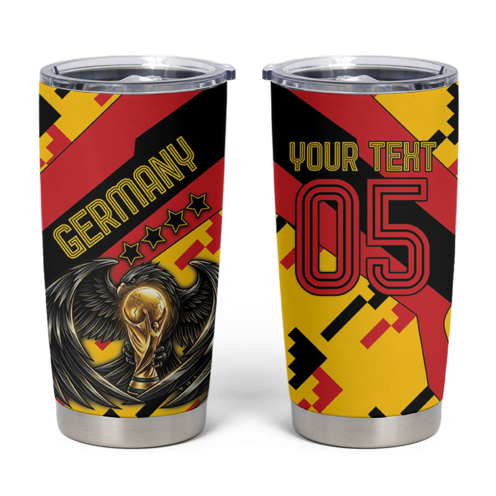 Custom Germany Football Tumbler Cup Majestic Eagle And Gold Trophy Unique Style