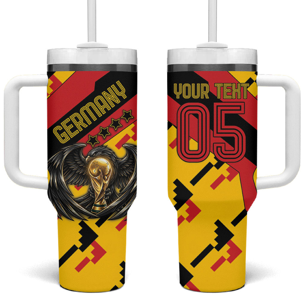 Custom Germany Football Tumbler With Handle Majestic Eagle And Gold Trophy Unique Style
