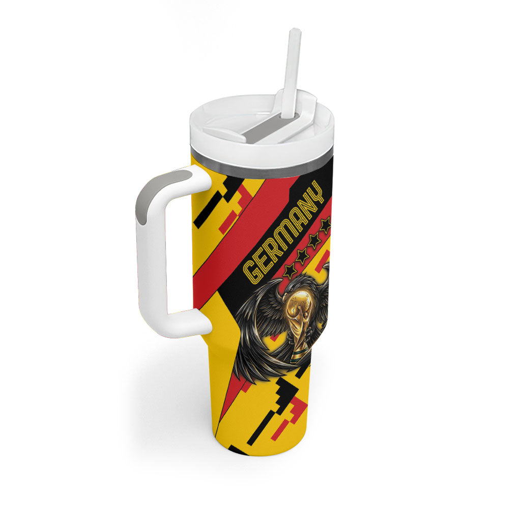 Custom Germany Football Tumbler With Handle Majestic Eagle And Gold Trophy Unique Style