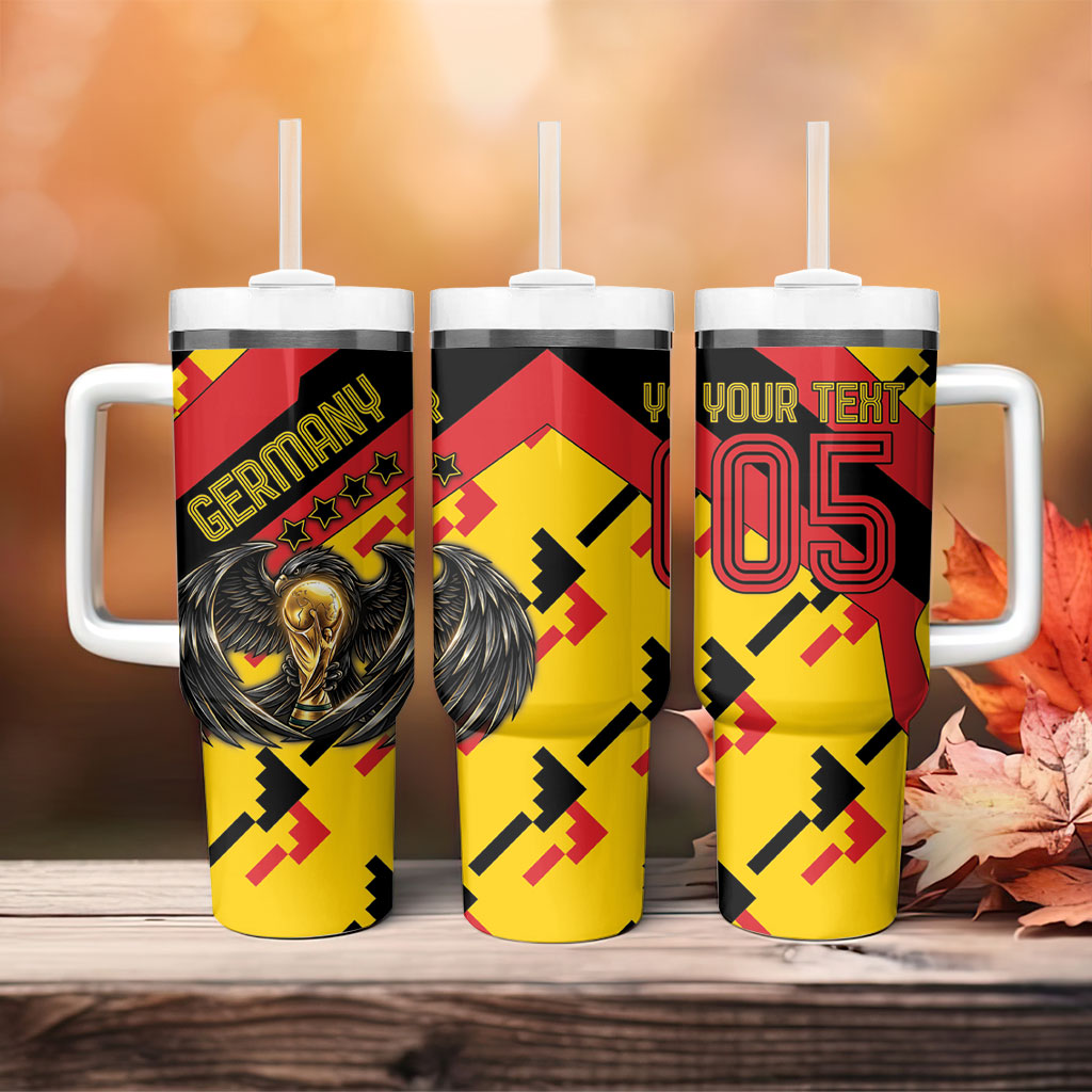Custom Germany Football Tumbler With Handle Majestic Eagle And Gold Trophy Unique Style