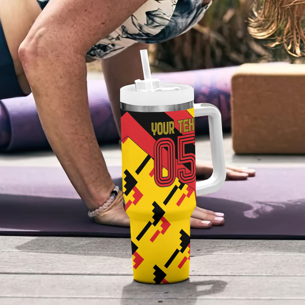 Custom Germany Football Tumbler With Handle Majestic Eagle And Gold Trophy Unique Style