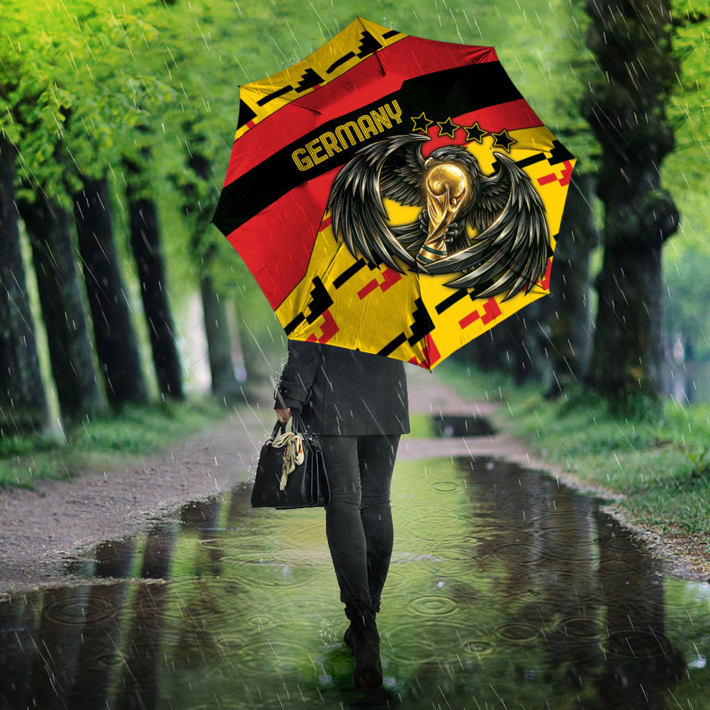 Germany Football Umbrella Majestic Eagle And Gold Trophy Unique Style