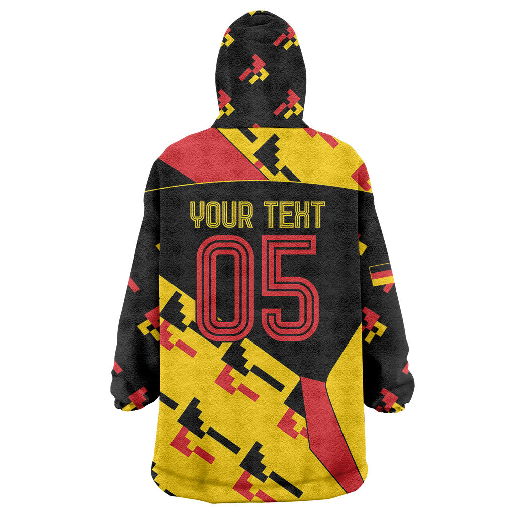 Custom Germany Football Wearable Blanket Hoodie Majestic Eagle And Gold Trophy Unique Style