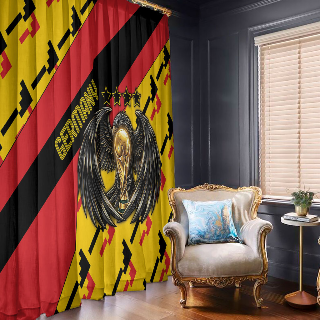 Germany Football Window Curtain Majestic Eagle And Gold Trophy Unique Style
