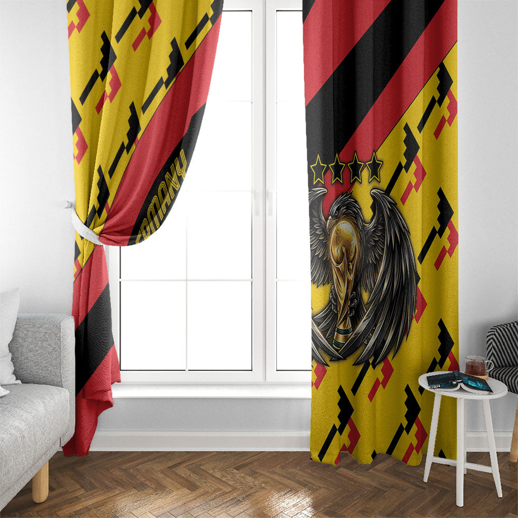 Germany Football Window Curtain Majestic Eagle And Gold Trophy Unique Style